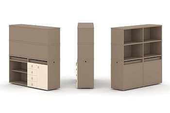 Тумба двойная + высокая надставка ES.NB.2V-10 (1500х410х1520)