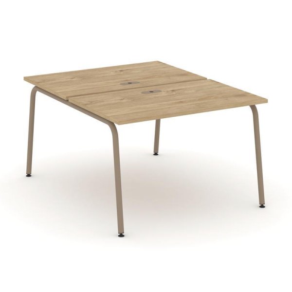 Рабочая станция 2 места ES.D.RS-2.2-LK (1180х1500х750) (Тиквуд Светлый/Металл Латте)