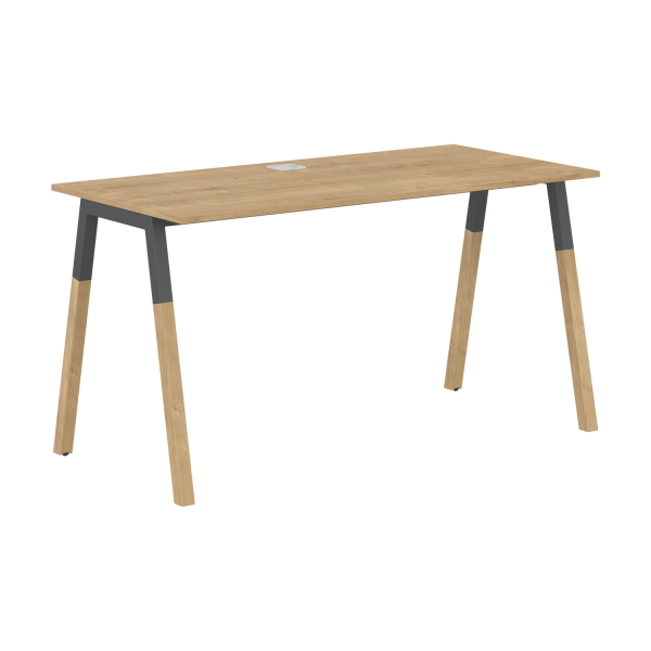 Стол прямой Forta FST 1367 1380x733x670 (Дуб Гамильтон/Черный графит)