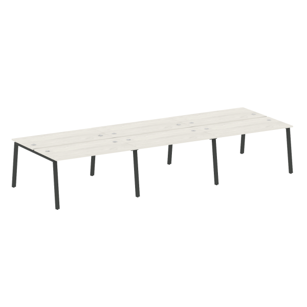 Рабочая станция на 6 рабочих места на А-образном м/к Metal System Style БА.СМ-6.3 4200x1475x750 (Дуб наварра/Антрацит металл)