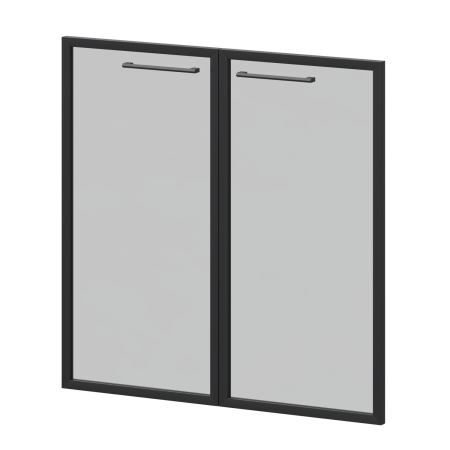 Фасады рамочные стеклянные Кортез KZF-28RS(Ч) 784x20x780 (Тонированный)