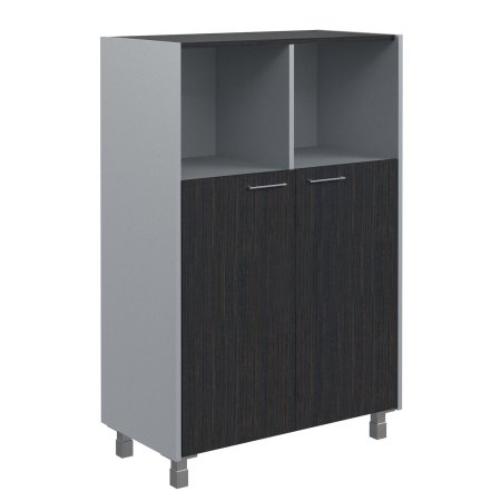 Шкаф с глухими малыми дверьми Offix-new OMC 87.3 874x450x1329 (Легно темный/металлик)