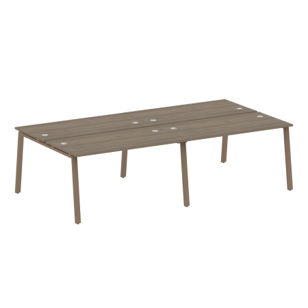 Рабочая станция на 4 рабочих места на А-образном м/к Metal System Style БА.СМ-4.3 2800x1475x750 (Вяз/Мокко металл)
