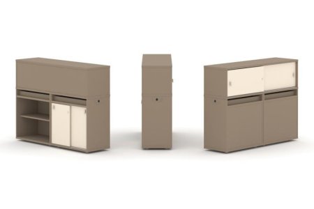 Тумба двойная + низкая надставка ES.NB.2N-10 (1500х410х1135)