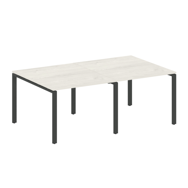 Переговорный стол 2 столешницы Metal System Style БП.ПРГ-2.1 2000x1235x750 (Дуб Наварра/Антрацит металл)