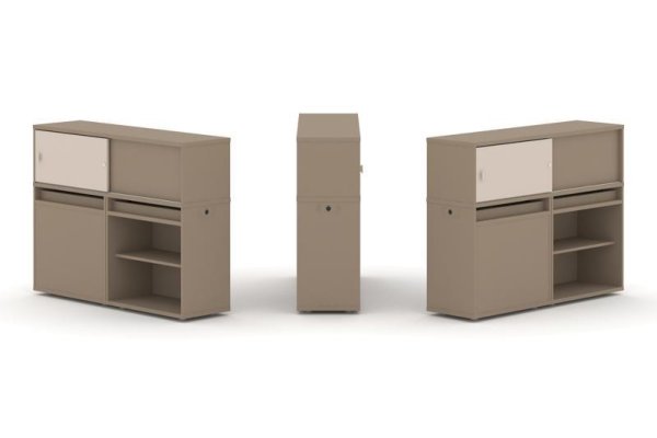 Тумба двойная + низкая надставка ES.NB.2N-14 (1500х410х1135)